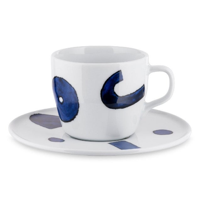 Alessi NF08/87S Itsumo Yunoki Ware Set of Drip Coffee Cup with Saucer (Priced Each, Sold in Sets of 4)