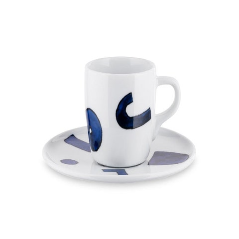 Alessi NF08/76S Itsumo Yunoki Ware Set of One Mocha Cup with Saucer (Priced Each, Sold in Sets of 4)