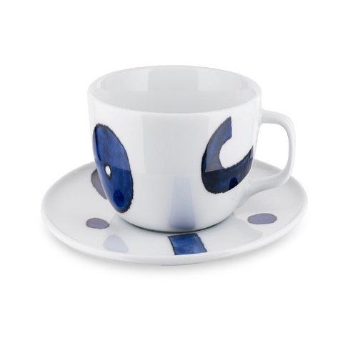 Alessi NF08/78S Itsumo Yunoki Ware Set of One Teacup with Saucer (Priced Each, Sold in Sets of 4)