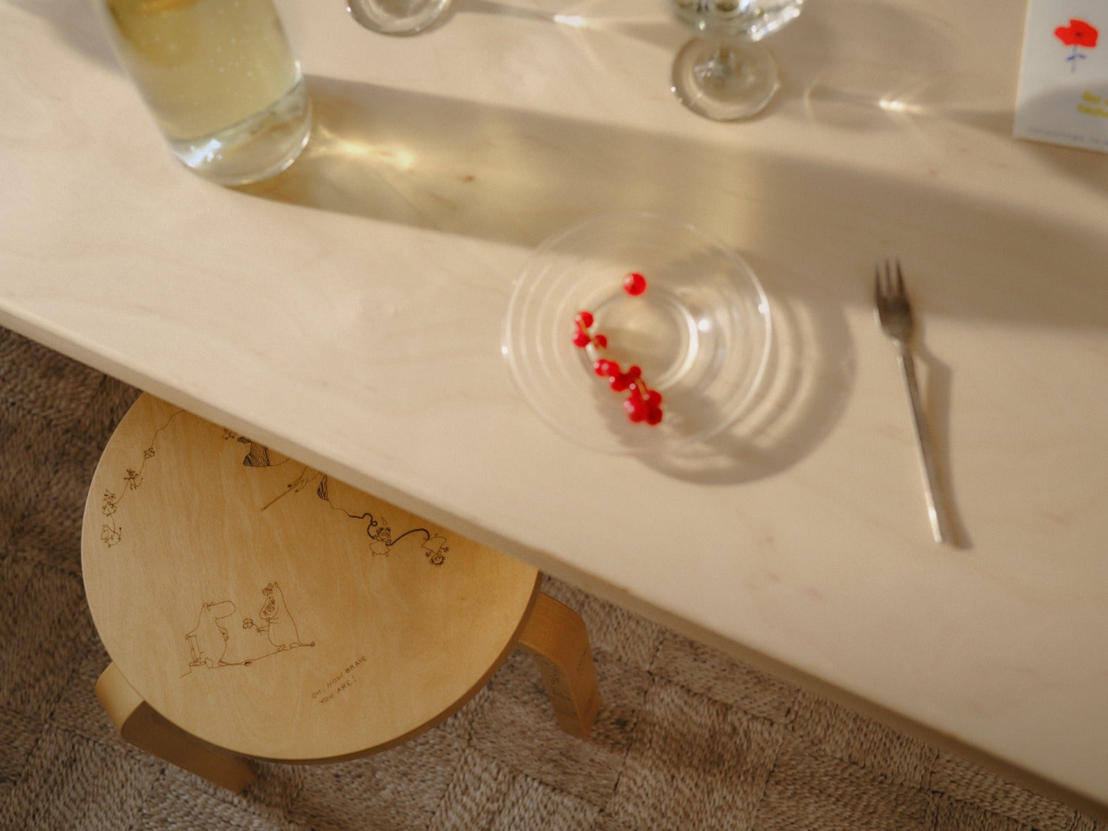 Stool 60 Celebratinon Artek ＋ Moomin Artek + Moomin Celebration Stool 60 - Three Legged Stool