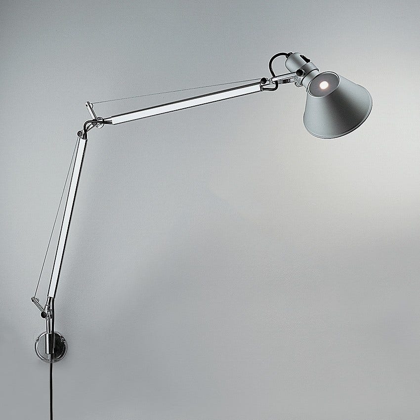 CLEARANCE Artemide Tolomeo Classic Wall Lamp, S-Bracket (Wall Surface), Aluminum