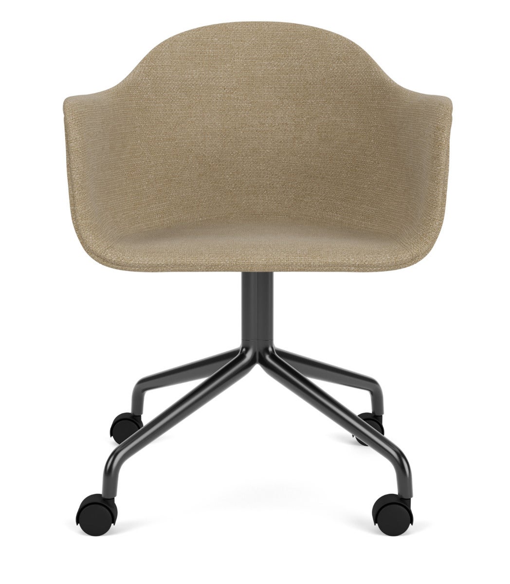 Audo Copenhagen Harbour Star Base Dining Armchair with Casters - Fully Upholstered