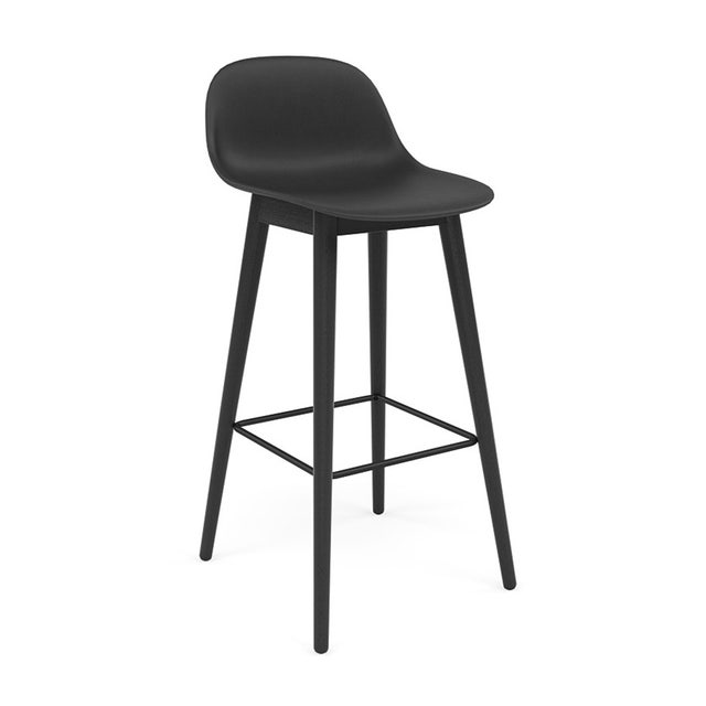 Muuto Fiber Wood Base Bar Stool with Backrest