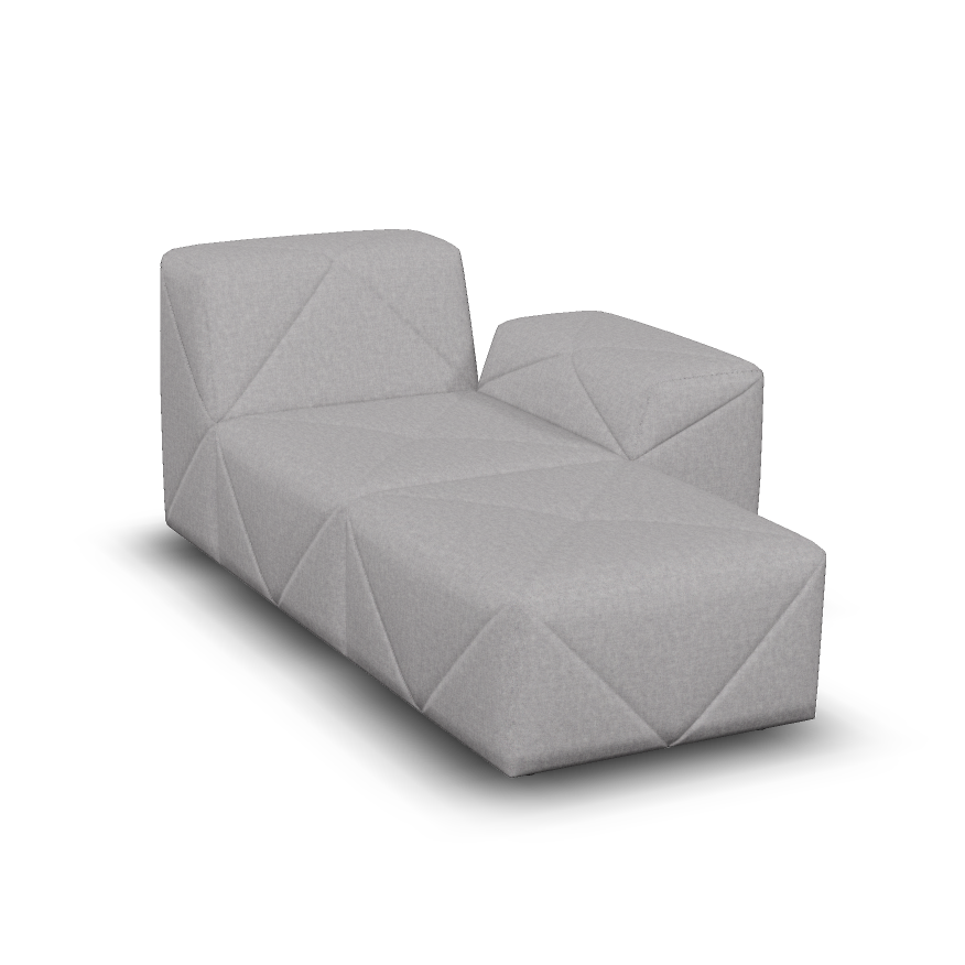 Moooi BFF Modular Sofa - Chaise Longue Right in Vesper Silver