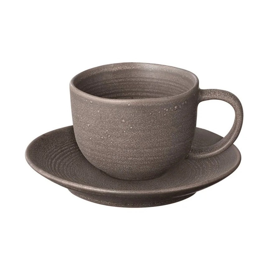 Blomus Kumi Stoneware Coffee Cups with Saucers (Set of 2)