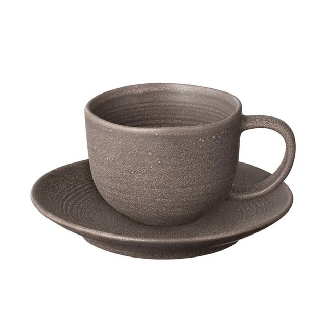 Blomus Kumi Stoneware Coffee Cups with Saucers (Set of 2)