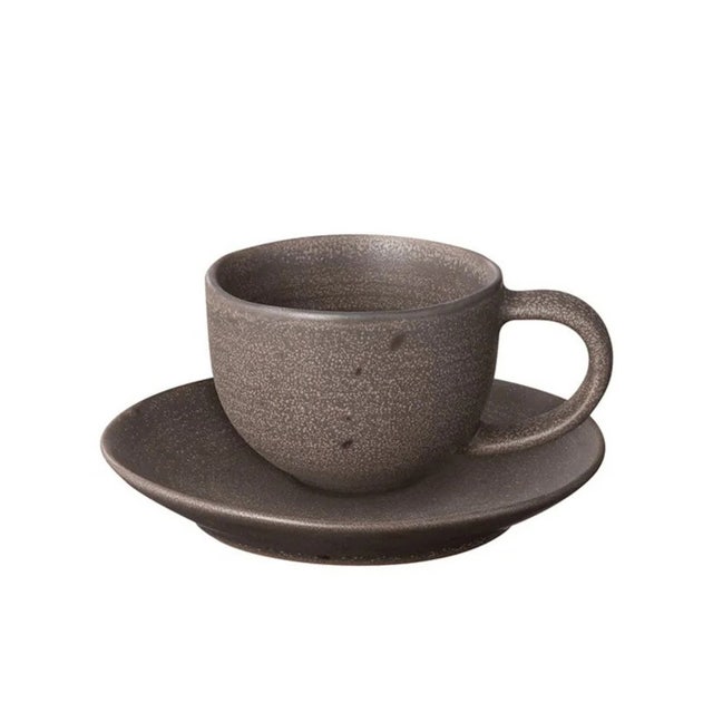 Blomus Kumi Stoneware Espresso Cups with Saucers (Set of 2)