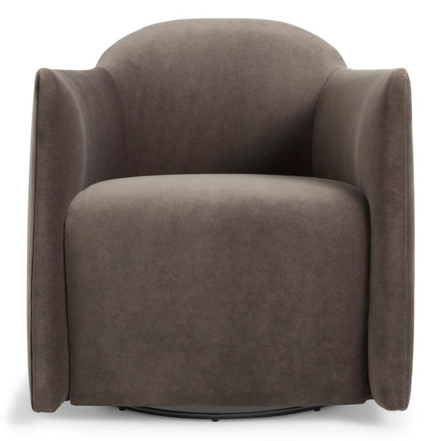 Blu Dot About Face Swivel Velvet Lounge Chair