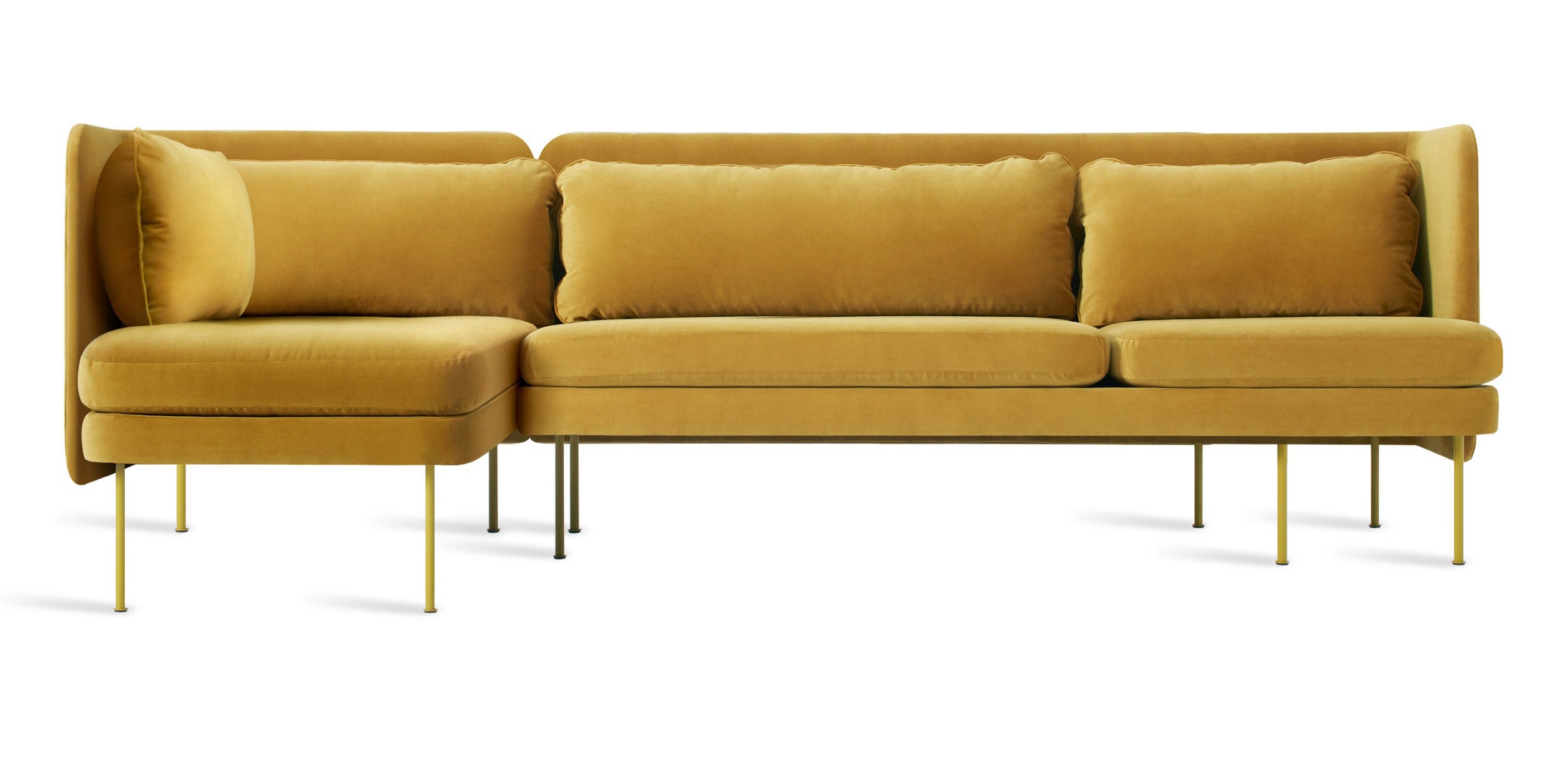 Blu Dot Bloke Velvet Sofa with Arm Chaise