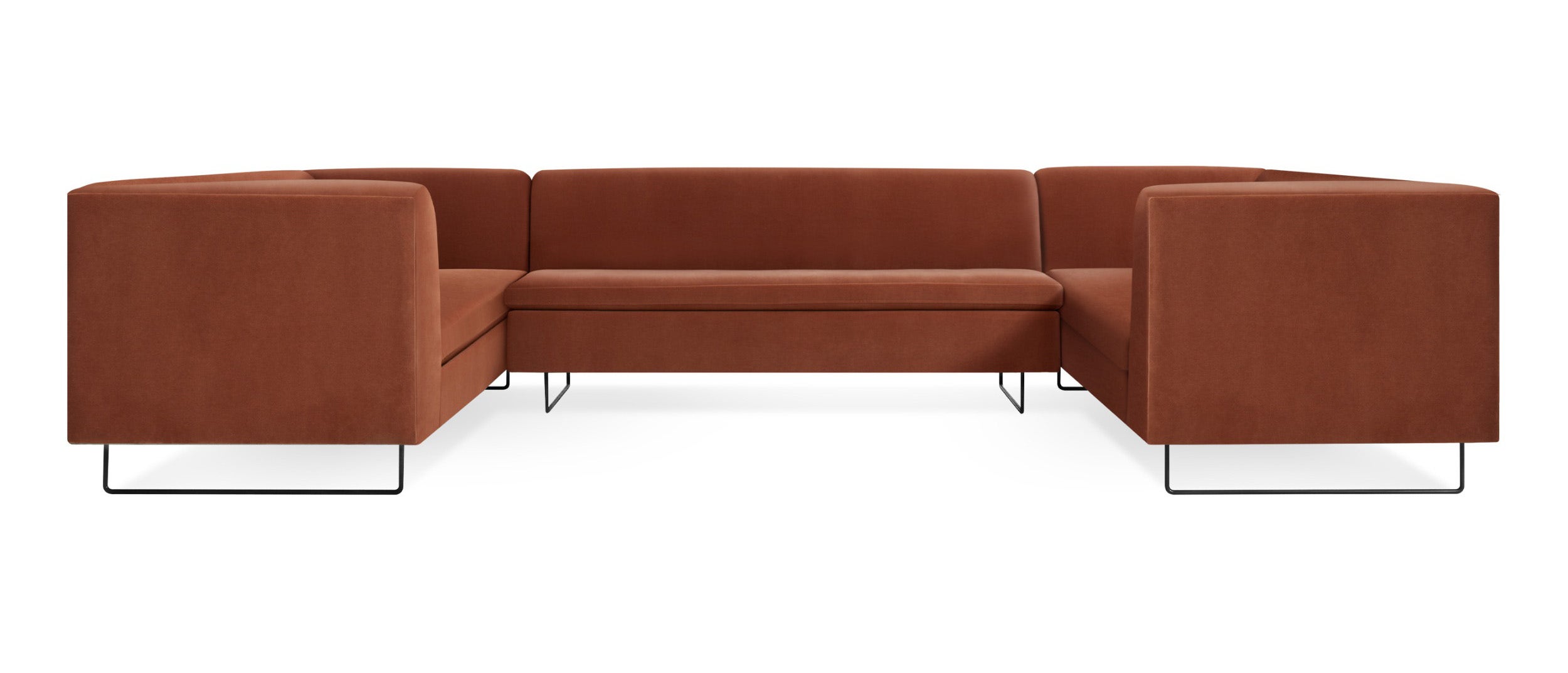 Blu Dot Bonnie & Clyde U-Shaped Velvet Sectional Sofa