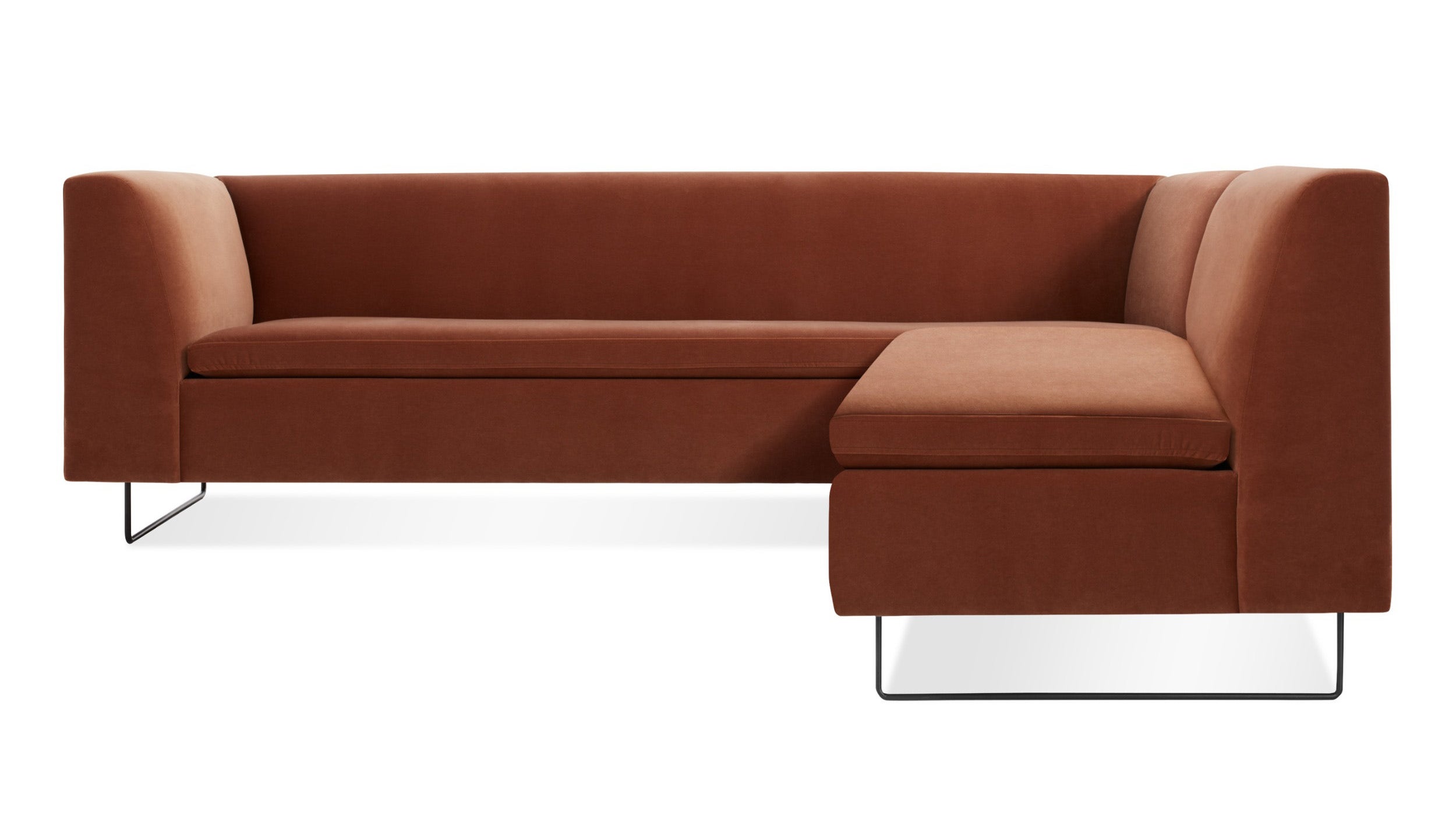Blu Dot Bonnie & Clyde Velvet Sectional Sofa