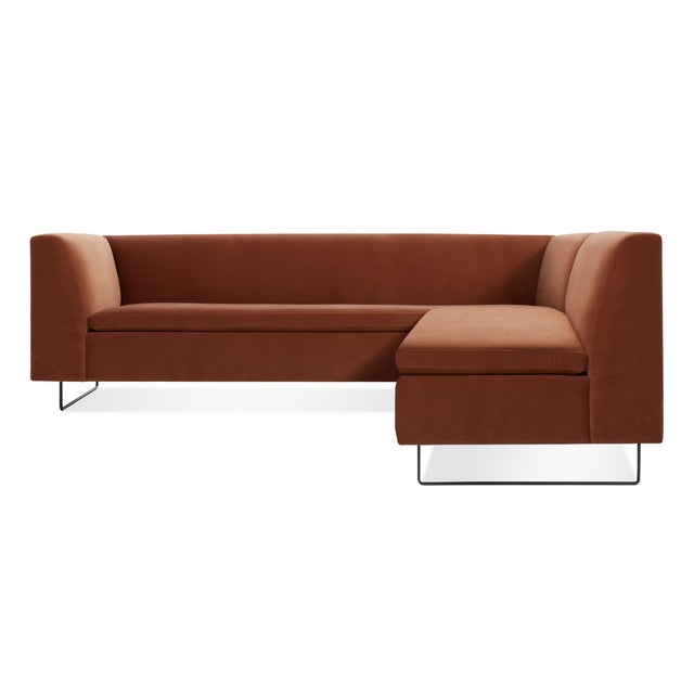 Blu Dot Bonnie & Clyde Velvet Sectional Sofa