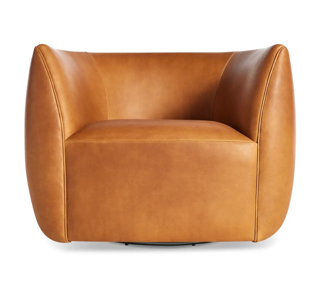 Blu Dot Council Swivel Leather Lounge Chair