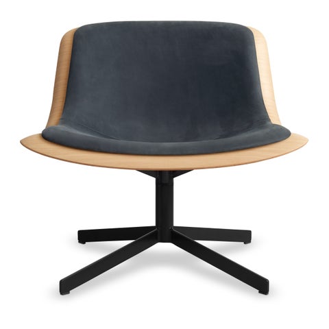Blu Dot Nonesuch Swivel Leather Lounge Chair