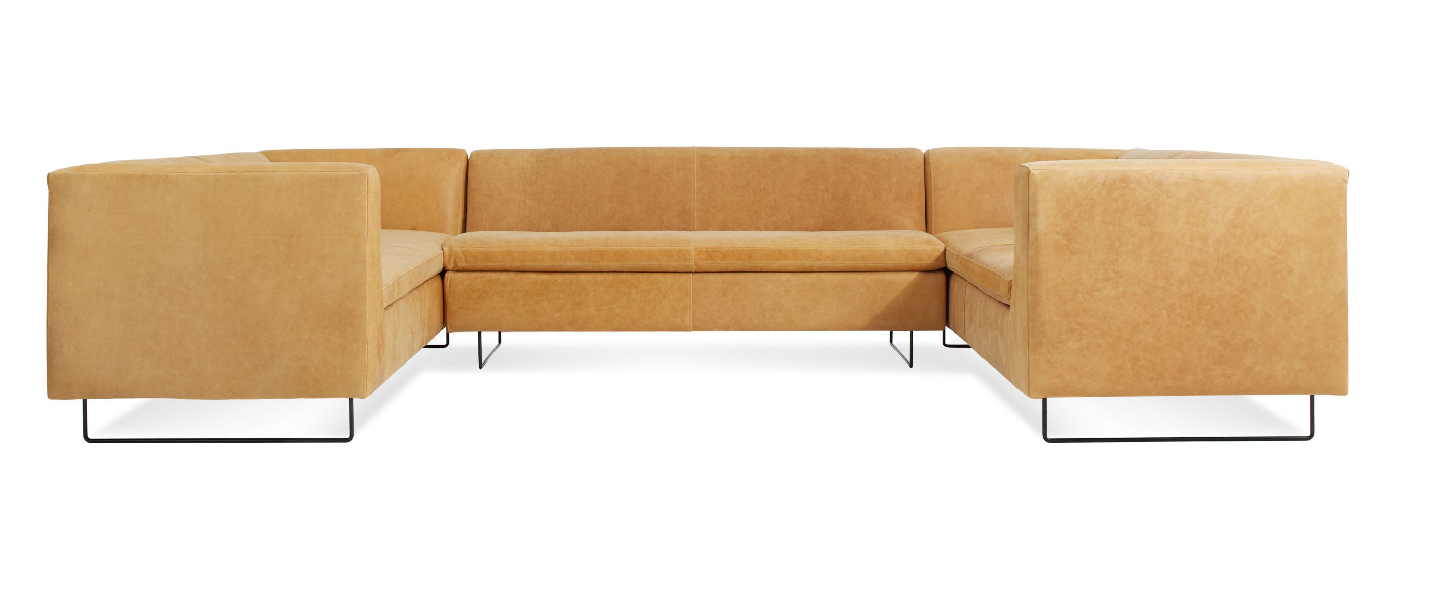 Blu Dot Bonnie & Clyde U-Shaped Leather Sectional Sofa