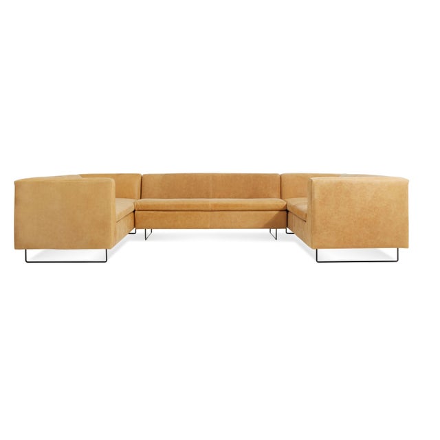 Blu Dot Bonnie & Clyde U-Shaped Leather Sectional Sofa