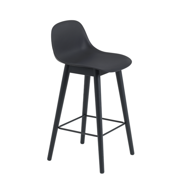 Muuto Fiber Wood Base Counter Stool with Backrest