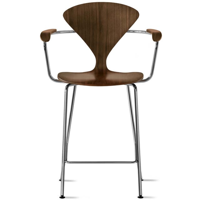 Cherner Stool - Chrome Metal Base with Arms