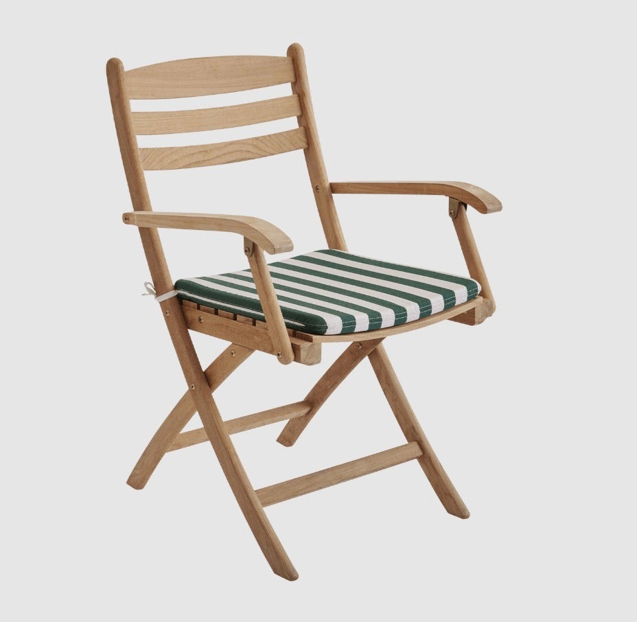 CLEARANCE Fritz Hansen Cushion for Selandia Armchair, Light Apricot/Dark Green Stripe