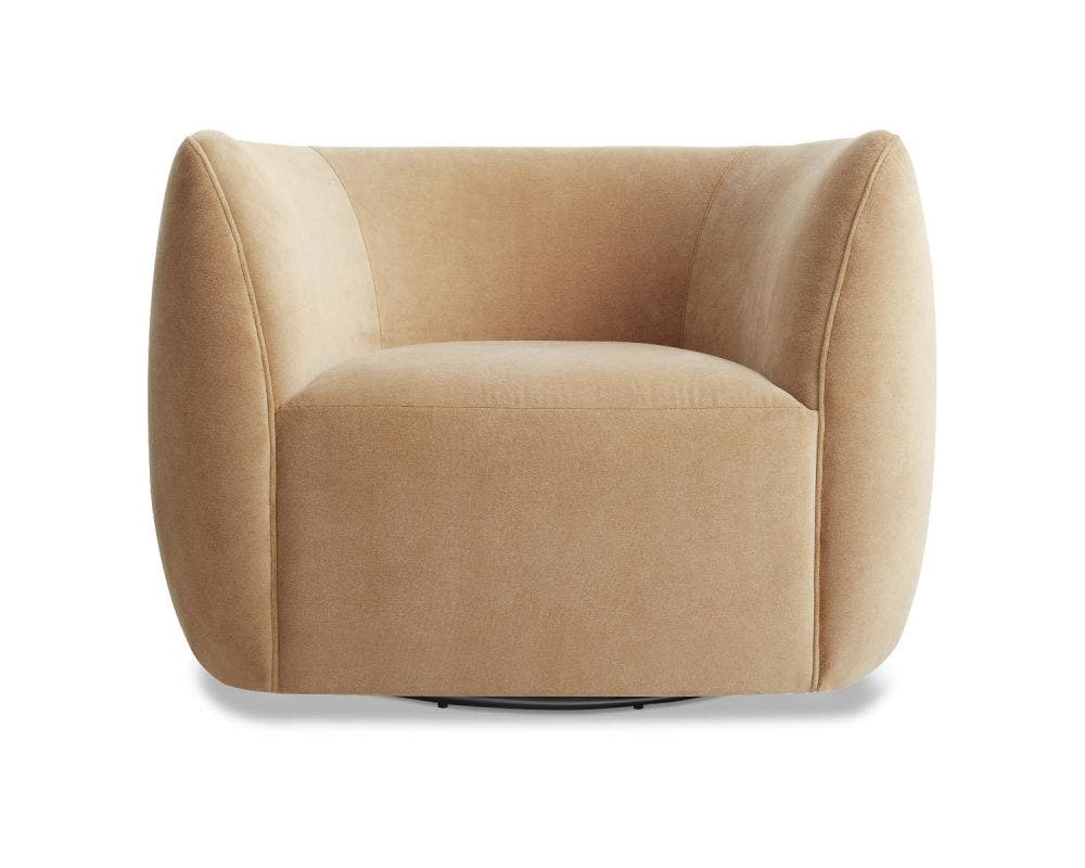 Blu Dot Council Swivel Velvet Lounge Chair