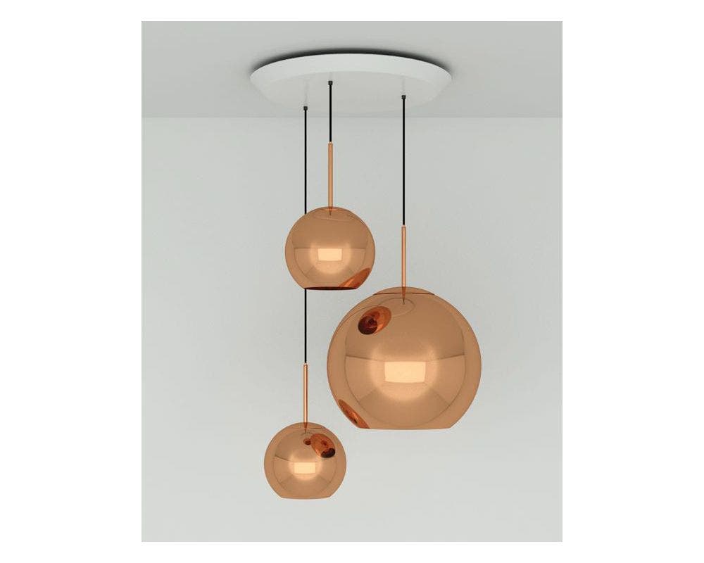 Tom Dixon Copper Trio Round Pendant System