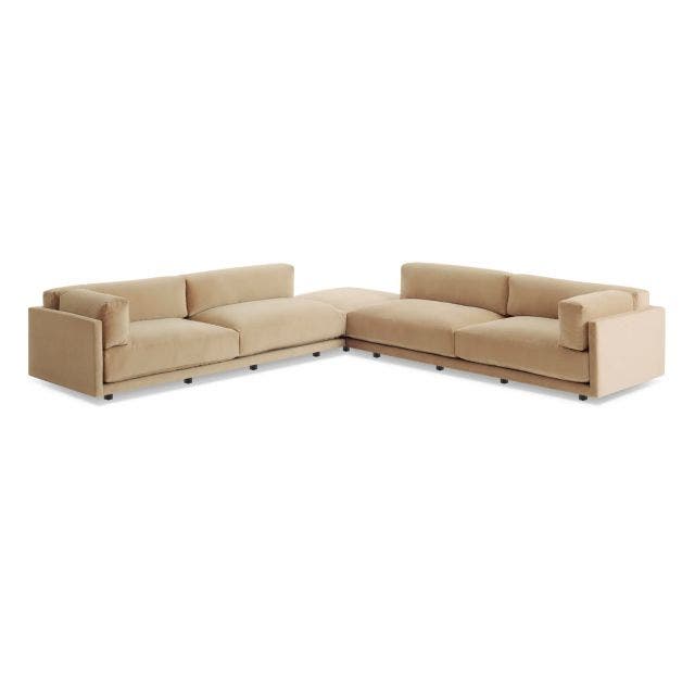 Blu Dot Sunday L Sectional Velvet Sofa