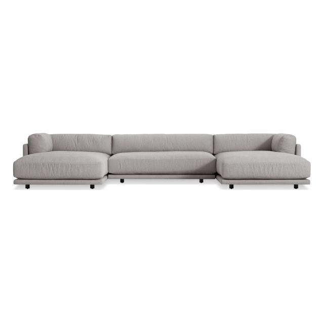 Blu Dot Sunday U Shaped Sectional Velvet Sofa