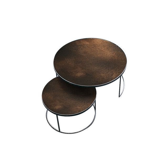 Ethnicraft Teak Tabwa Round Nesting Coffee Tables (Set of 3)