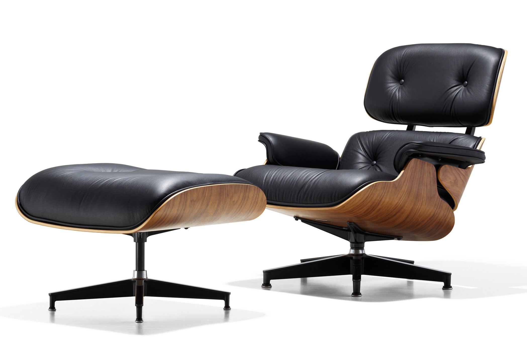 Herman Miller Eames® Lounge Chair and Ottoman Classic Walnut Black (In Stock)