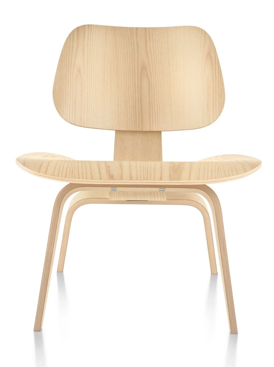 CLEARANCE Herman Miller Eames® Molded Plywood Lounge Chair - Wood Legs (LCW) White Ash