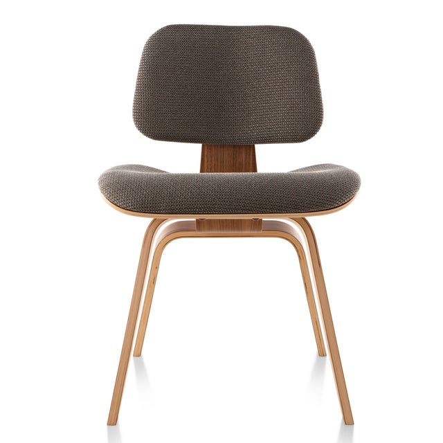 Herman Miller EamesĀ® Molded Plywood Upholstered Dining Chair - Wood Legs