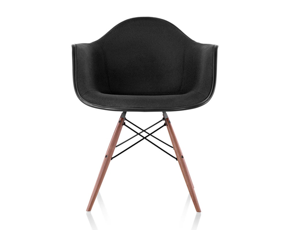 Herman Miller Eames Molded Plastic Armchair Upholstered