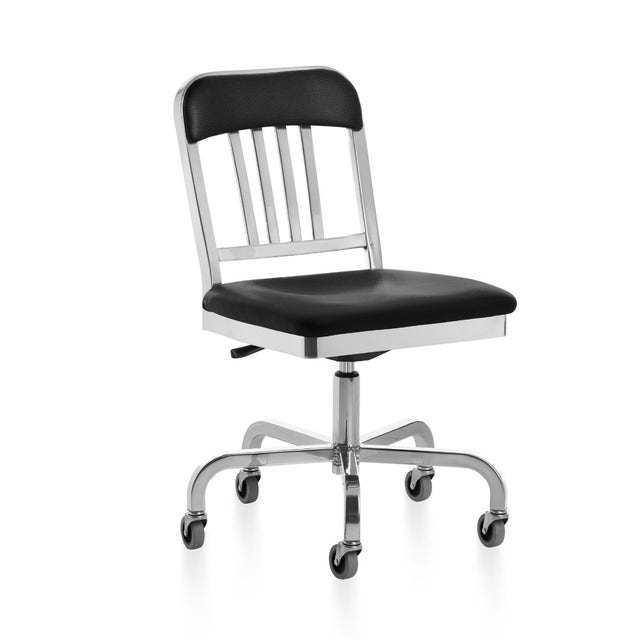 Emeco Classic Navy™ Officer Semi-Upholstered Swivel Chair