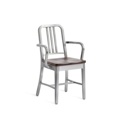 Emeco Navy™ Arm Chair With Natural Wood Seat