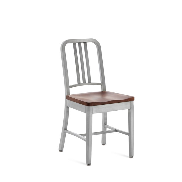 Emeco Navy™ Chair With Natural Wood Seat