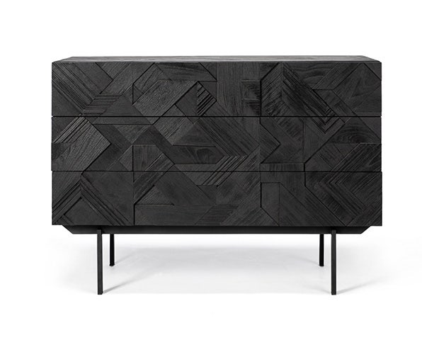 Ethnicraft Teak Graphic Chest of Drawers - 3 Drawers