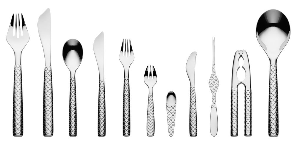 Alessi FM23/17 Colombina Fish Fork (Priced Each, Sold in Sets of 6)