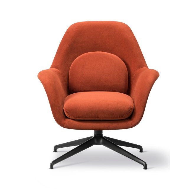 Fredericia Swoon Petit Lounge Chair - Swivel Base