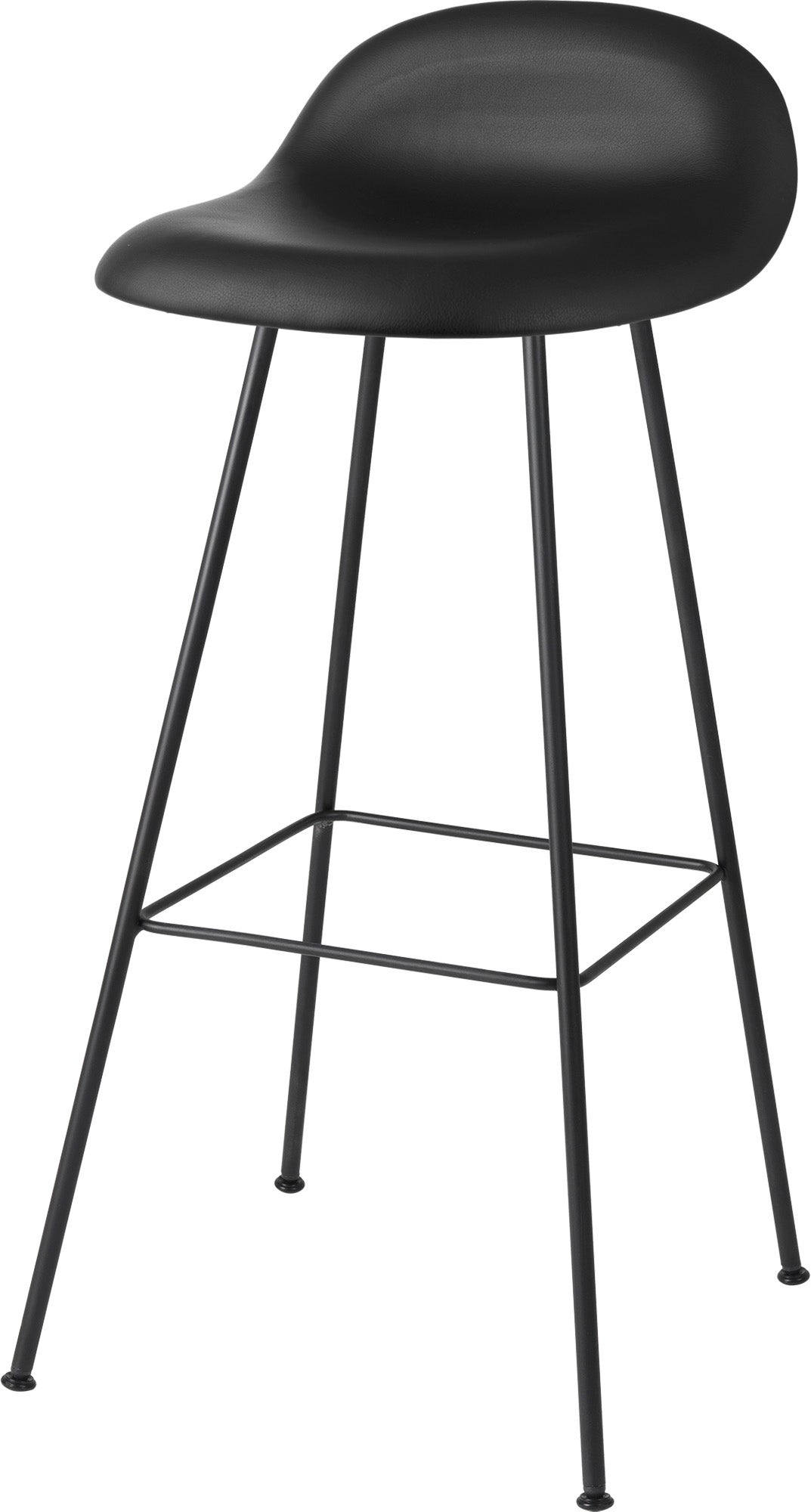 GUBI 3D Center Base Bar Stool - Front Upholstered