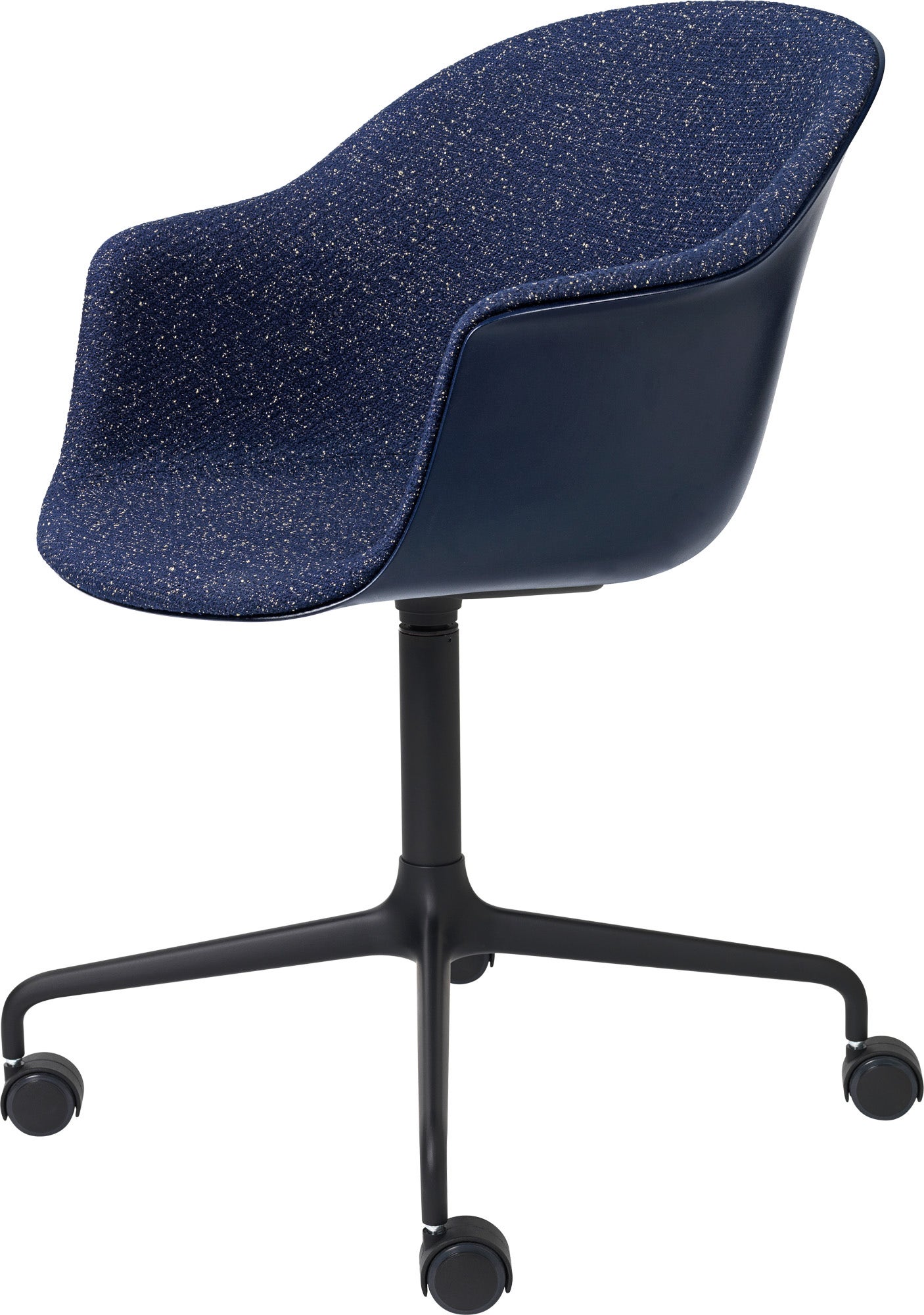 GUBI Bat 4-Star Base Meeting Chair with Castors - Front Upholstered 