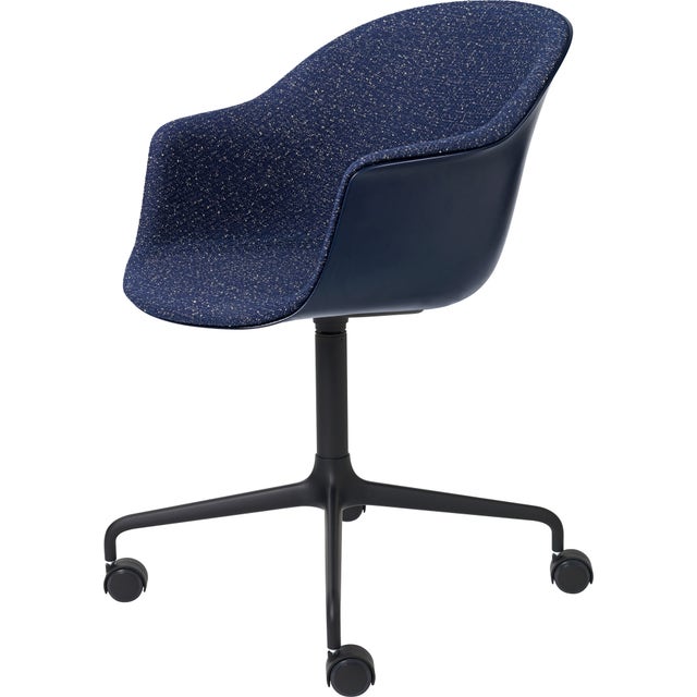 GUBI Bat 4-Star Base Meeting Chair with Castors - Front Upholstered