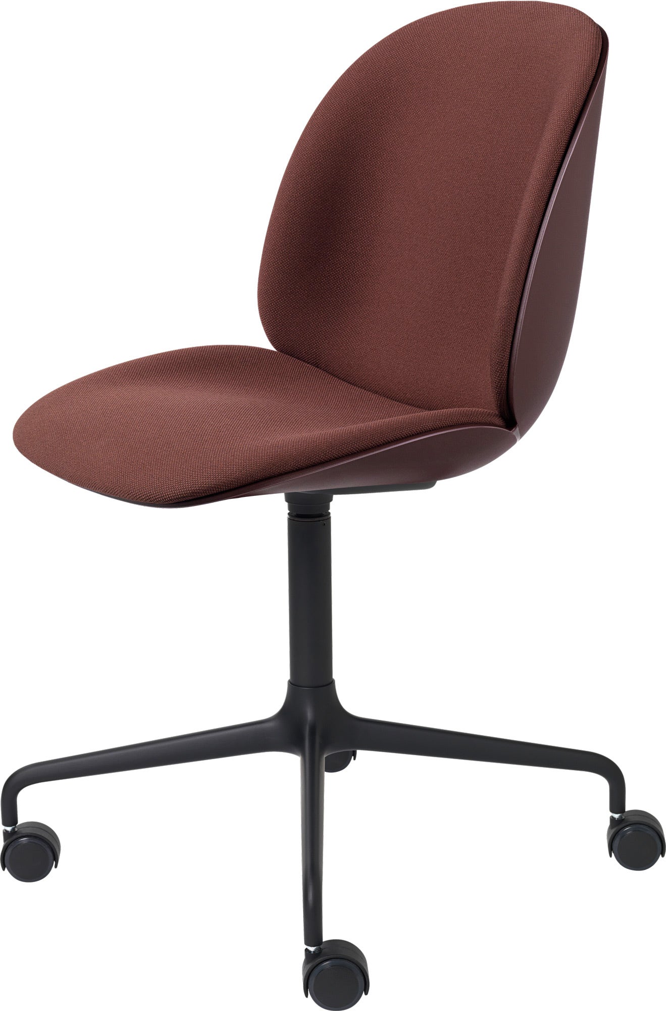 GUBI Beetle 4-Star Base Meeting Chair with Castors - Front Upholstered