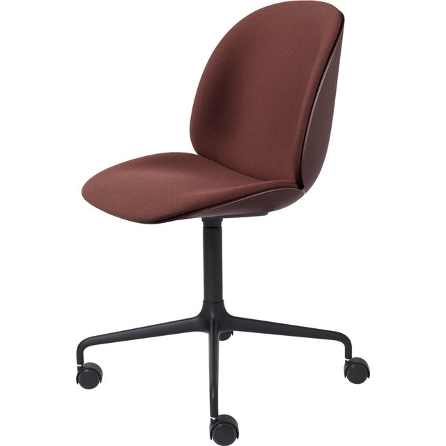 GUBI Beetle 4-Star Base Meeting Chair with Castors - Front Upholstered