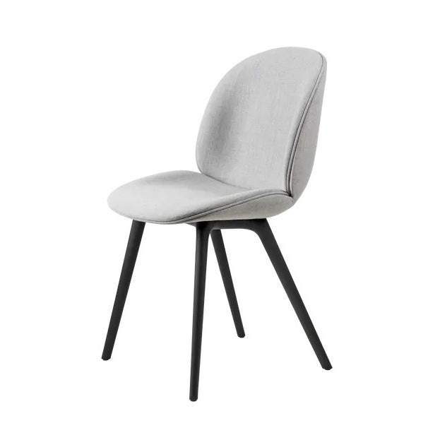 GUBI Beetle Black Plastic Base Dining Chair - Fully Upholstered