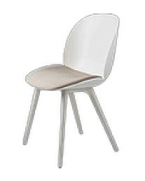 GUBI Beetle Plastic Base Dining Chair - Upholstered Seat