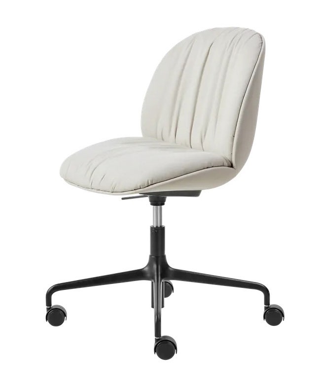 GUBI Beetle Soft Height Adjustable 4-Star Base with Castors Meeting Chair - Fully Upholstered