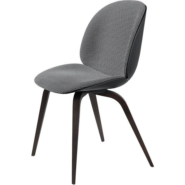 GUBI Beetle Wood Base Dining Chair - Front Upholstered