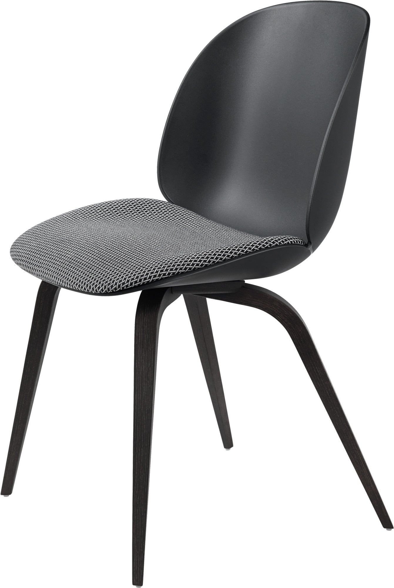 GUBI Beetle Wood Base Dining Chair - Upholstered Seat