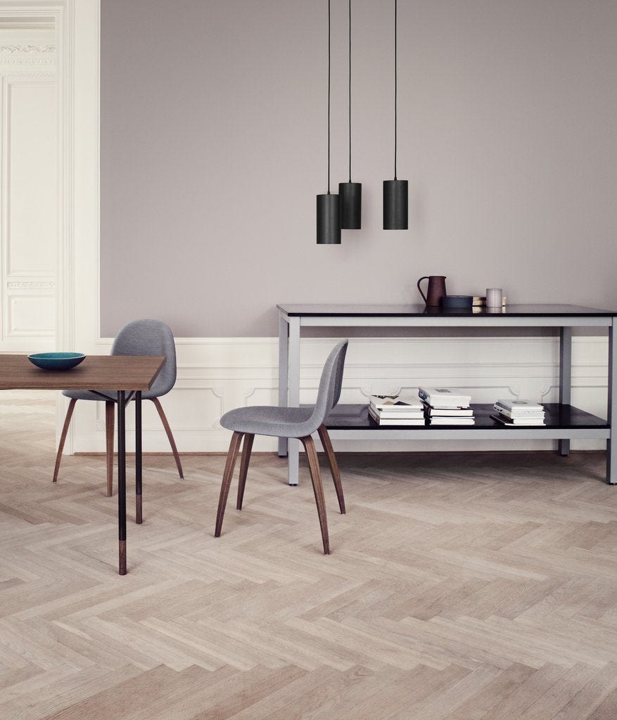 GUBI C-Chair Dining Chair, French Cane