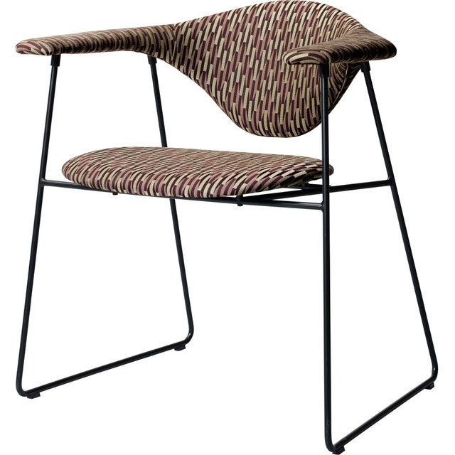 GUBI Masculo Sledge Base Dining Chair - Fully Upholstered